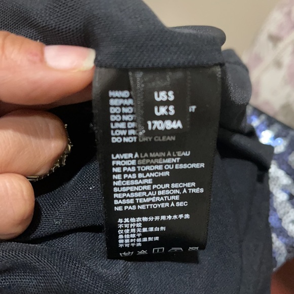 URBAN OUTFITTERS Zebra Sequin Mini Dress Navy Blue S/P - Picture 13 of 17